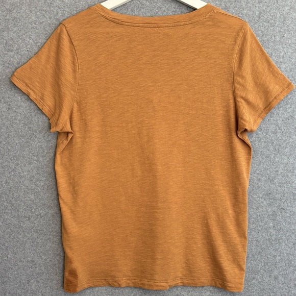 Madewell Short Sleeve V-Neck Tee M Mustard Yellow - Picture 2 of 8